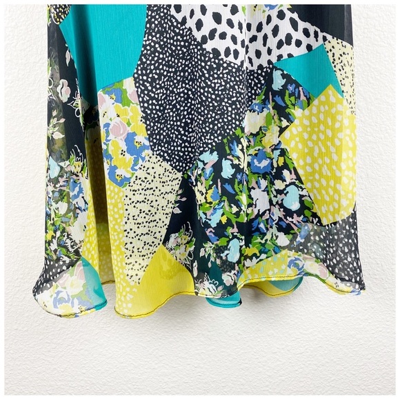 Zara Patchwork Ruffle Dress Size Medium - Picture 5 of 9